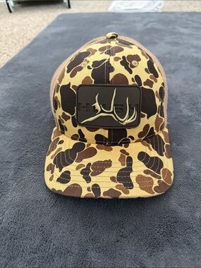 Hush Brand Camo Antler Patch Trucker Cap - Brown Camo